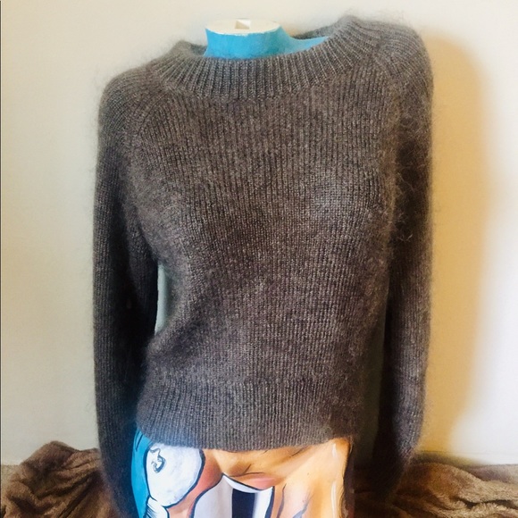 SOLD-A.L.C Zipper Crew Mohair Sweater Size Large - Picture 2 of 8
